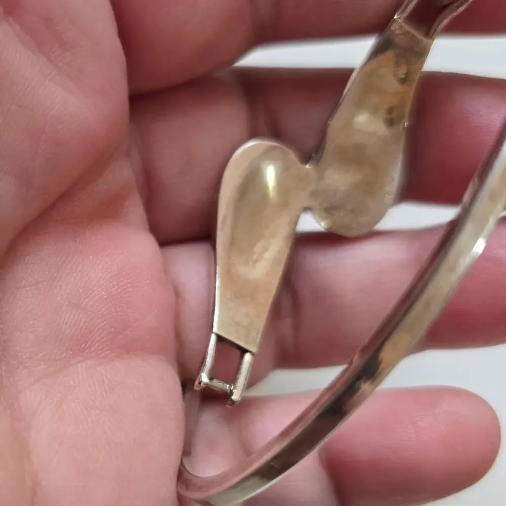 Vintage Mexican Apaca silver hinge bangle